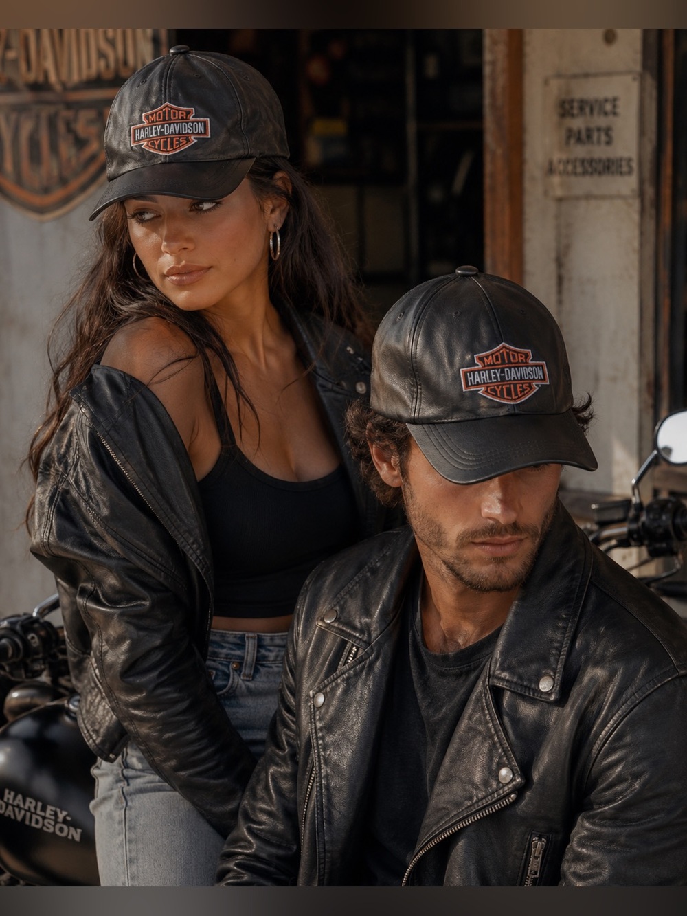 Harley-Davidson Baseball Vintage Collector’s Black Leather Biker Unisex Hat Cap